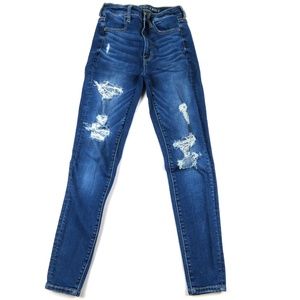 AMERICAN EAGLE Super Stretch Super Hi-Rise Ripped Jegging Jeans